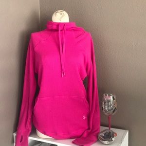 Under armor bright pink sweatshirt